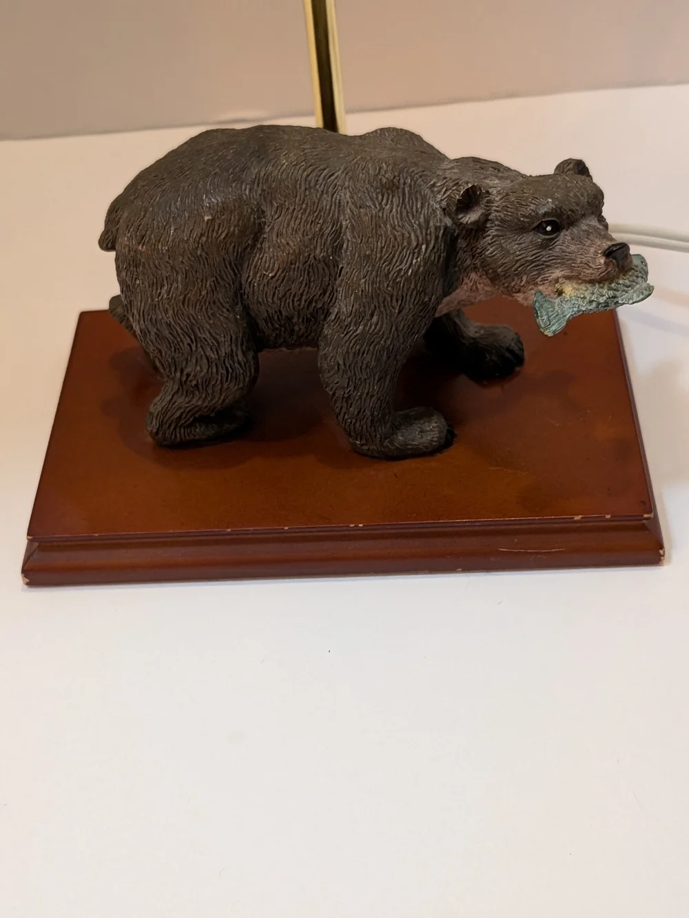 Bear Table Lamp Base in Brown with Gold Accent
